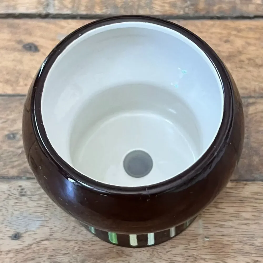 Opalhouse Stoneware Face Planter Vase Brown Striped 4